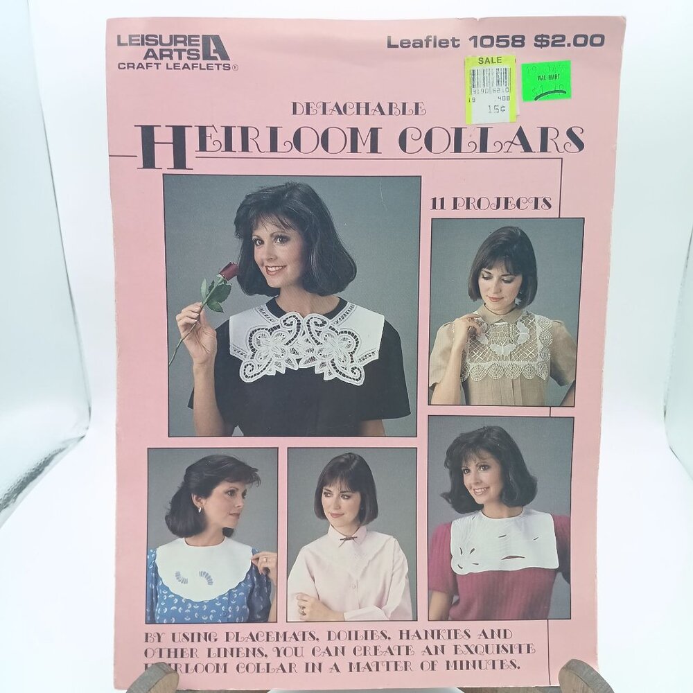 Vintage Craft Patterns, Detachable Heirloom Collars Leaflet 1058, Leisure Arts